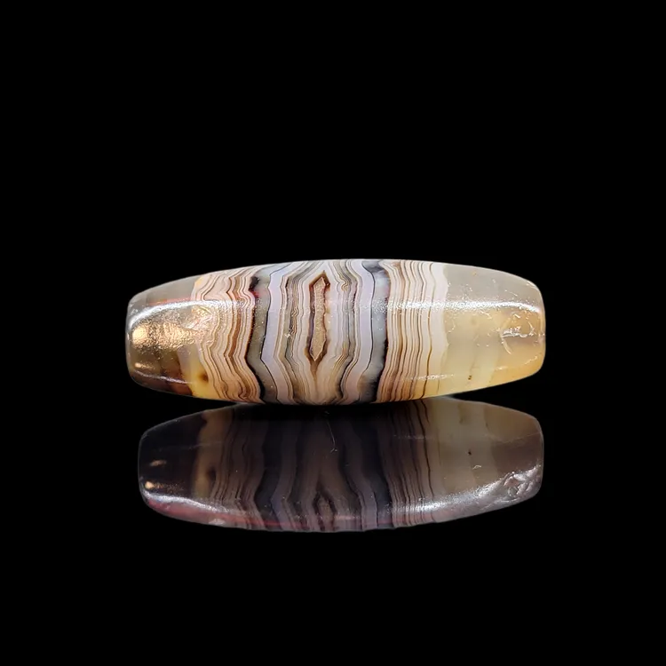 藏传冰糖蓝沁佛眼老缠丝玛瑙纯天然天眼老料包浆吊坠文玩收藏配饰