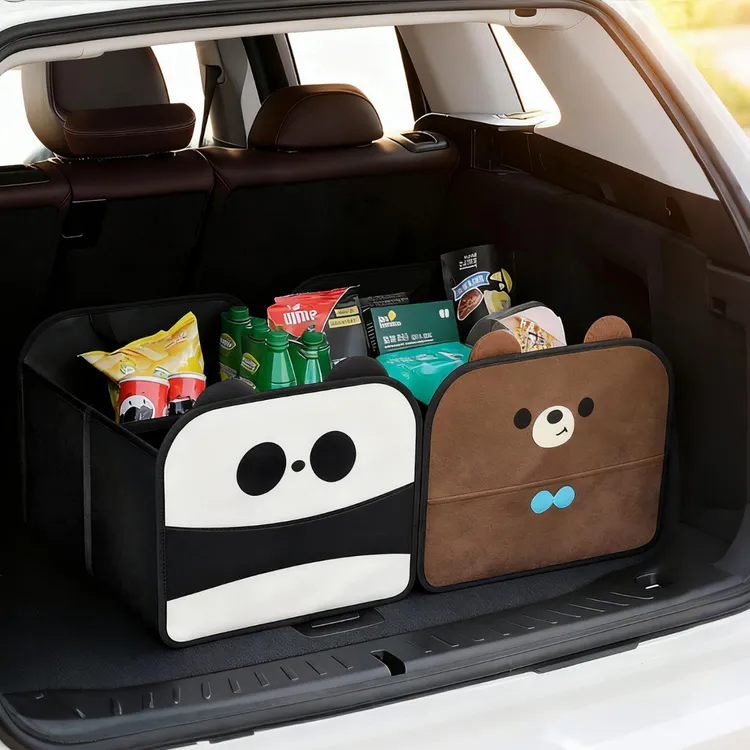 卡通汽车后备箱收纳箱可折叠大容量多功能车载储物收纳箱整理神器
