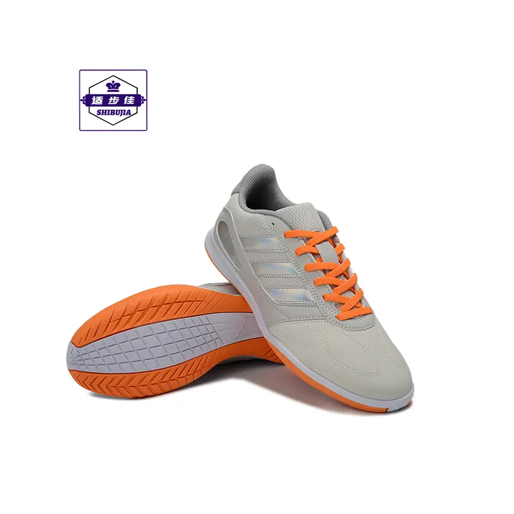 室内五人制足球鞋低帮皮面IC平底防滑运动鞋男女耐磨透气训练球鞋