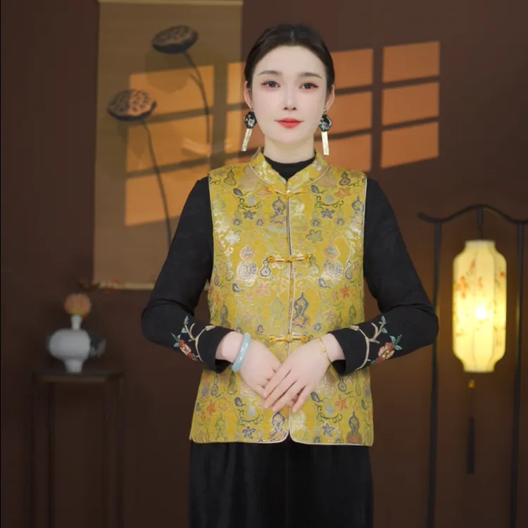 【福禄】2025新品冬季提花加厚马夹保暖刺绣国风