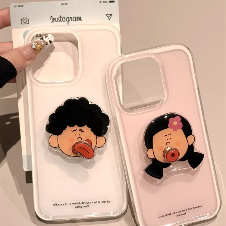 动漫小孩表情适用苹果华为vivo小米oppo女iphone15/16/14手机壳