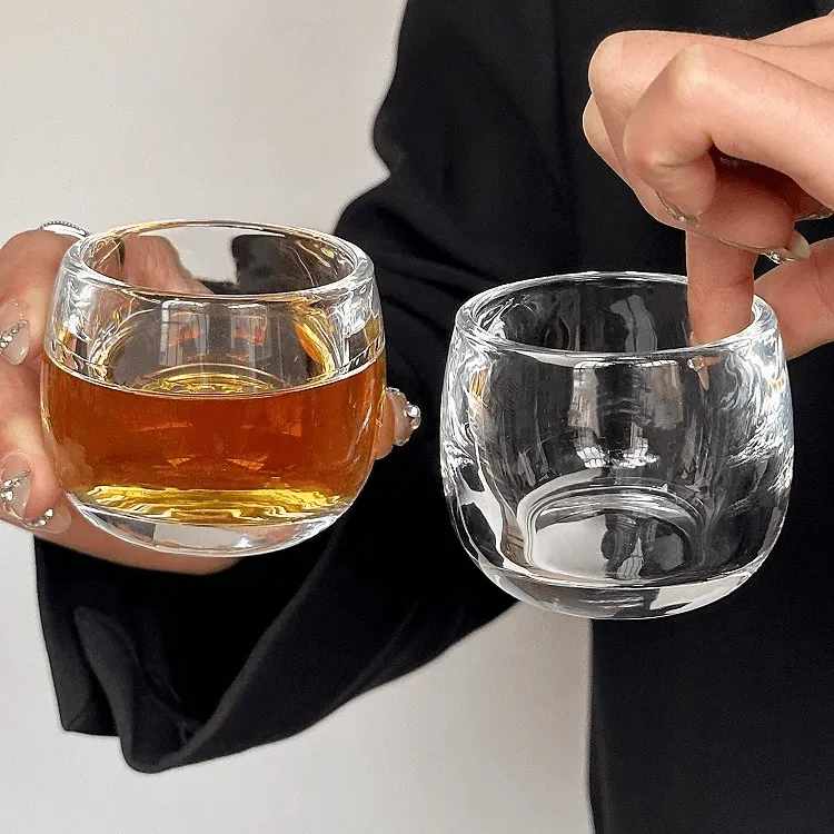 水晶扳指杯玻璃杯玻璃水杯家用喝水泡茶杯主人杯酒杯耐高温茶杯