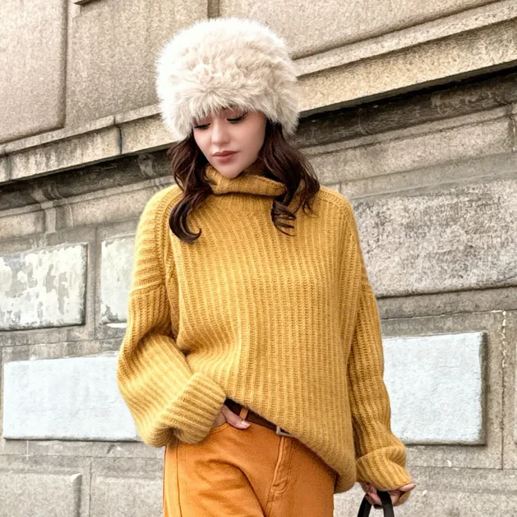 MUBINE 冬季简约高端宽松韩版百搭高龄针织毛衣 25299