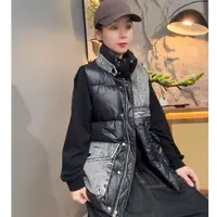  2025琥珀流光冬季网红洋气炸街女装立领保暖羽绒马夹5022