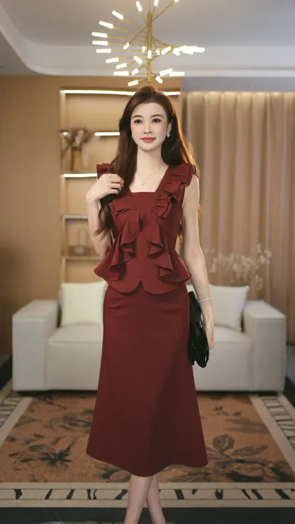 原创设计显瘦时尚套装通勤风气质修身上衣+半身裙