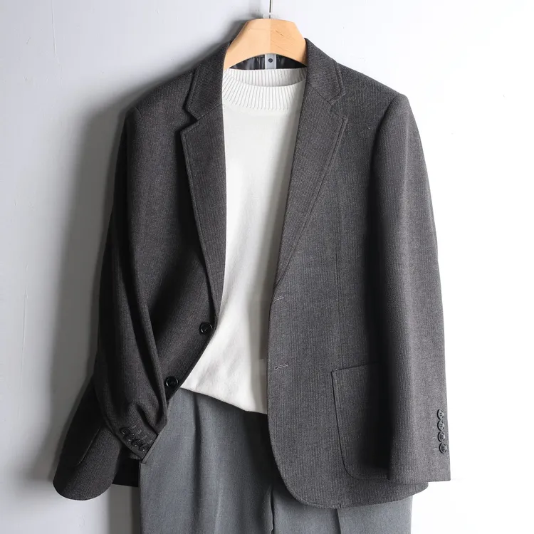 冬季西装加厚夹棉冬单件男西服上衣显高休闲百搭小个子西服秋冬