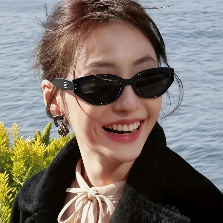 ISUEM02猫眼高级感小框墨镜女脸小防紫外线遮阳镜太阳镜明星同款