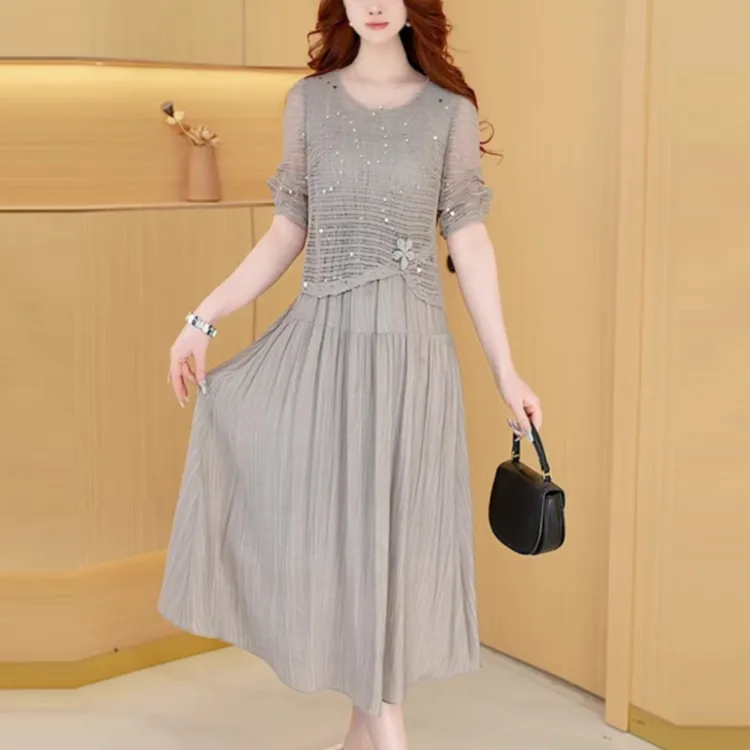 卓妃女装【两件套】早秋新款时尚修身洋气气质显瘦减龄宽松连衣裙