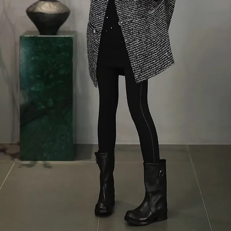 溶溶【蜜桃臀小黑裤】RONGRONG无束缚加绒收腹显瘦高弹小脚裤24665