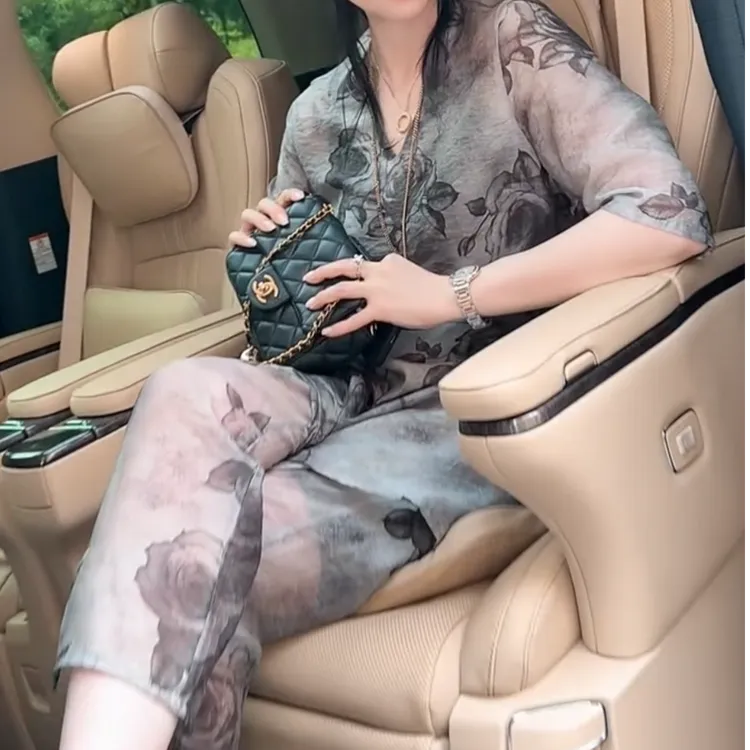 休闲中国风时尚套装休闲上衣显瘦裤子印花女装