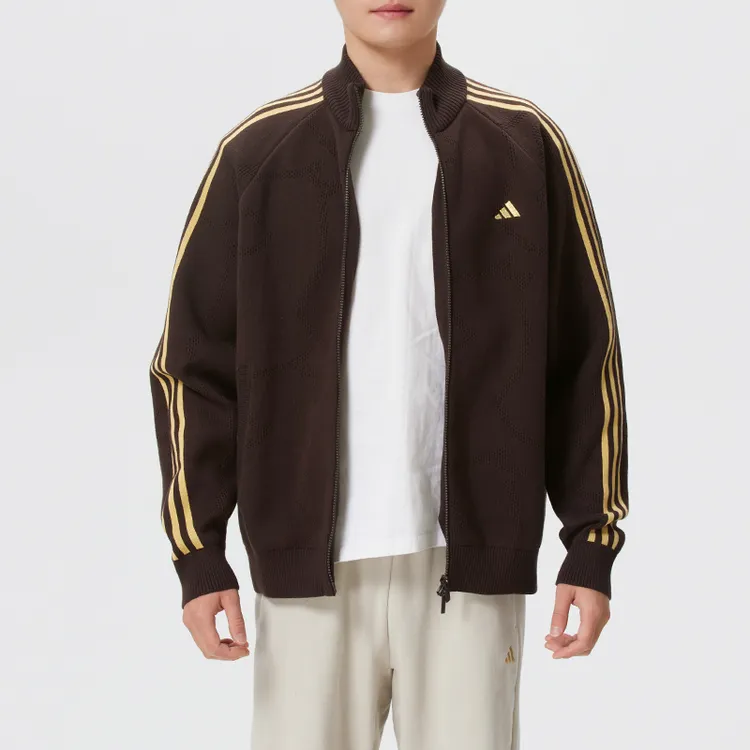 adidas阿迪达斯马年限定针织夹克男装2026新年款三条纹外套KE4060