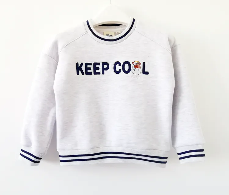 男童抓绒卫衣2025冬款加厚抓绒儿童圆领卫衣秋冬童装加绒大童上衣