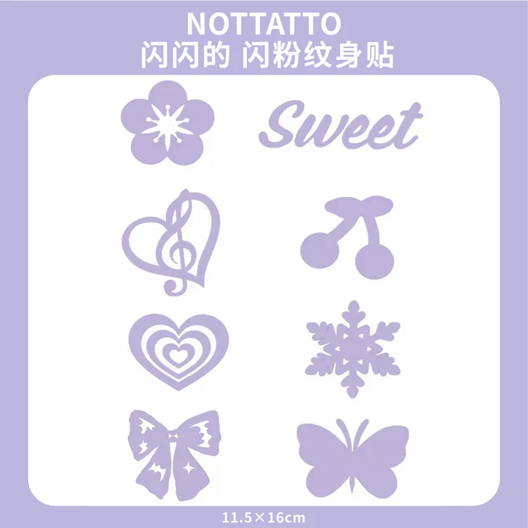 NOTTATTO|闪粉DIY贴纸度假沙滩儿童纹身贴古早y2k音乐节Z17