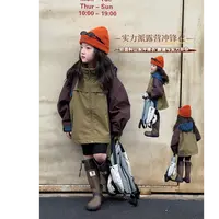 【秋季新款】儿童三防面料山系冲锋衣撞色户外女童连帽外套25F067