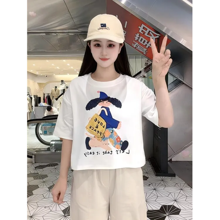 【汐月女神~慵懒女孩】南油定制韩系夏季宽松型显瘦上衣短袖T恤女