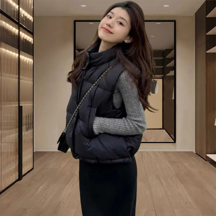 2025秋冬季新款女士时尚气质短款保暖棉马甲外穿休闲百搭马夹背心
