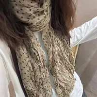 【半奏】棉麻大版复古文艺百搭薄款波点围巾女