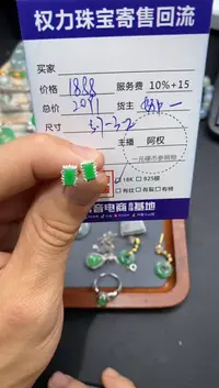 【闪购商品】翡翠耳饰18K金镶嵌寄售不退换