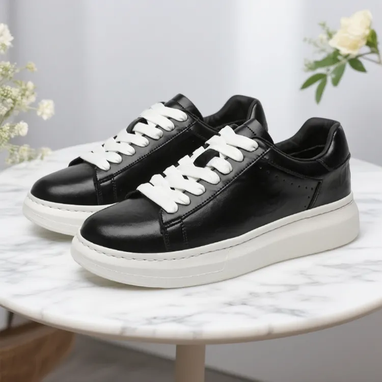 品牌【馭子鸟】头层牛皮男士小白鞋厚底增高休闲运动风潮流新款板鞋