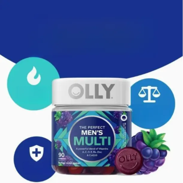 OLLY 蓝罐男士多维复合维生素营养糖果辅酶Q10多维软糖 90粒/瓶