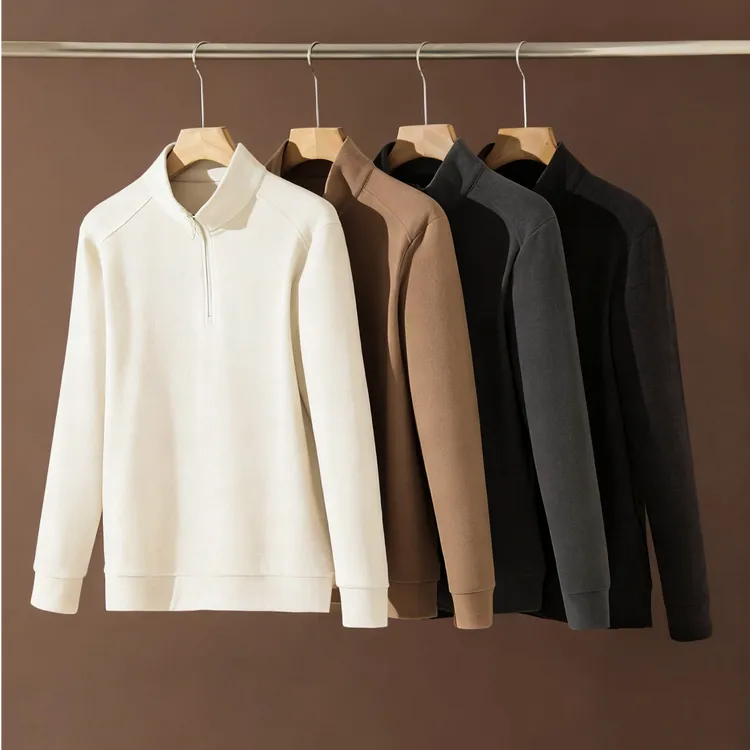 轻奢桑蚕丝！软暖宠肤！秋冬男士高端莱赛尔立领长袖打底杉卫衣