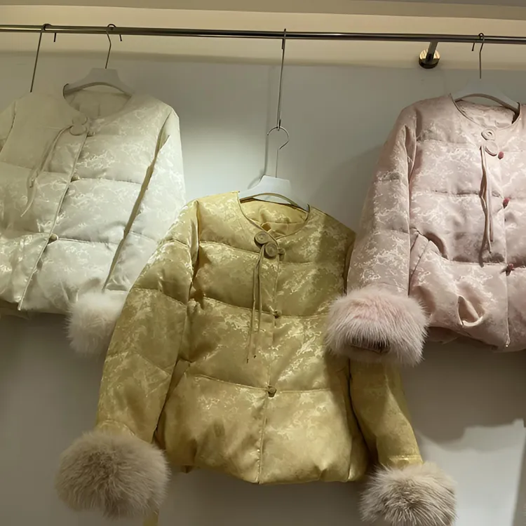 新中式国风棉服女款2025冬季新款提花高级感石墨烯云绒外套86