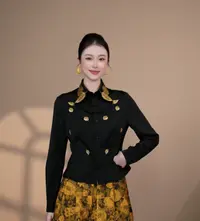 小井定制私服【】领子傍落叶收腰设计感衬衣J25W637