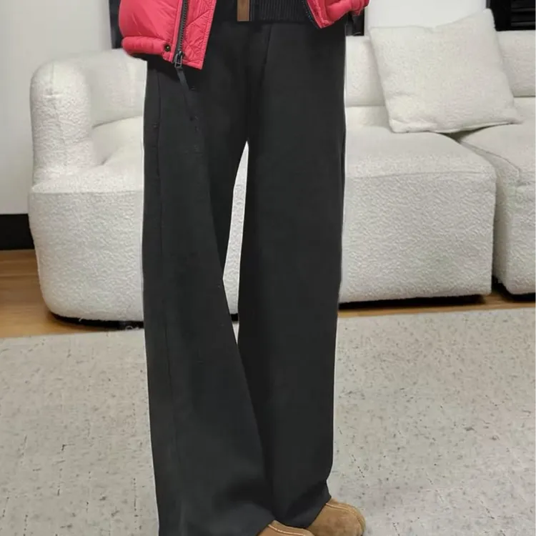 HELA AOMI “超厚奶奶裤”松紧腰宽松直筒显瘦休闲裤CY5CB61617