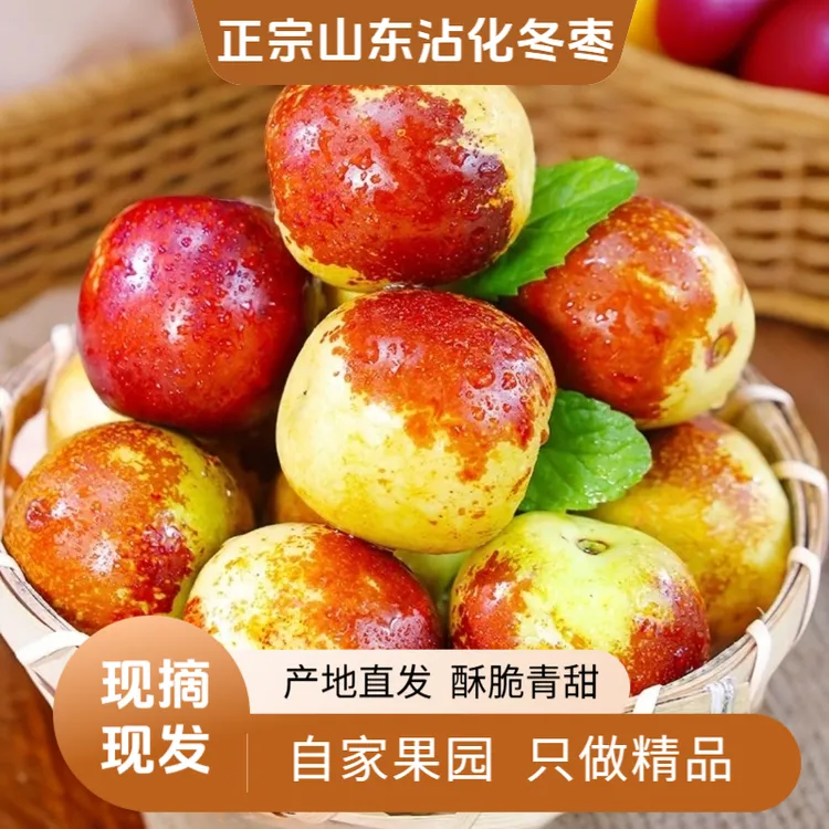 【头茬鲜果】正宗山东沾化冬枣现摘现发脆甜多汁包邮精品大枣