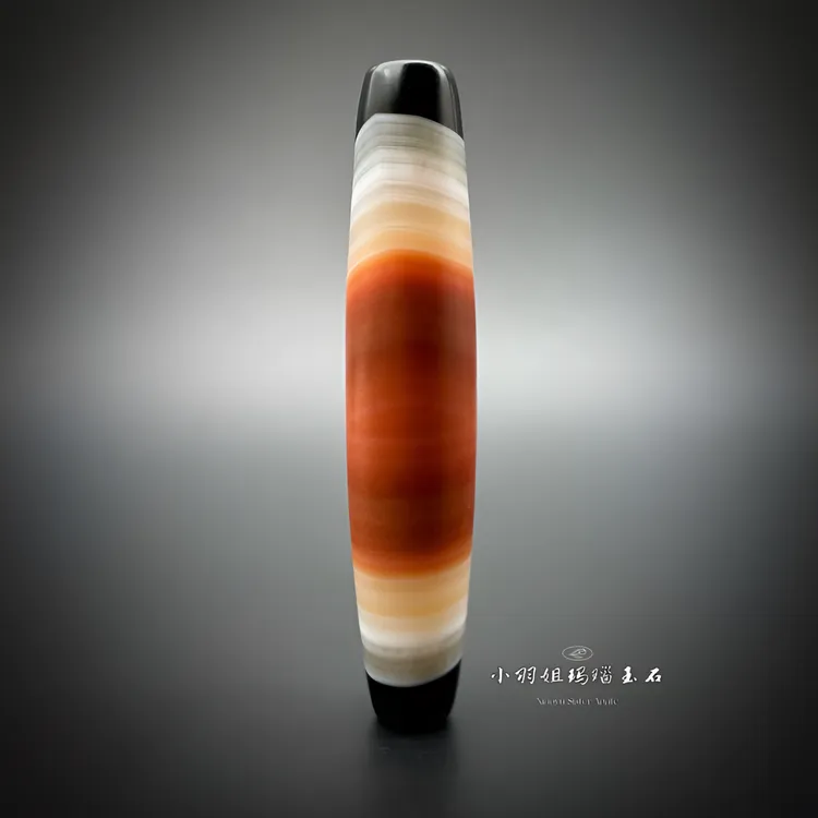 天然缠丝玛瑙哑光满线缠丝凤眼 尺寸 57.8*11.8