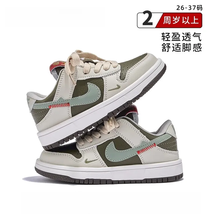 儿童潮款秋季新款真皮aj鞋子童鞋男童百搭软底运动鞋男童鞋潮款