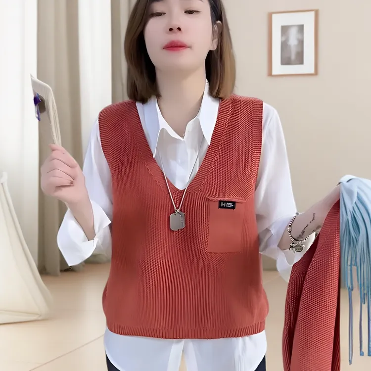 欧货漂亮针织马甲小众设计感镂空坎肩背心洋气减龄2025秋冬新女款