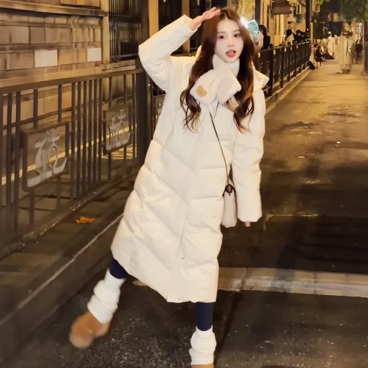 【波司登】25新款女连帽休闲过膝长款修身显瘦冬季保暖羽绒服5526