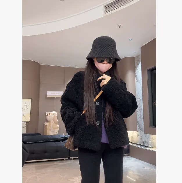 宿慕SUMU 冬季新款时尚百搭羊毛外套10-14洋气保暖外套2511