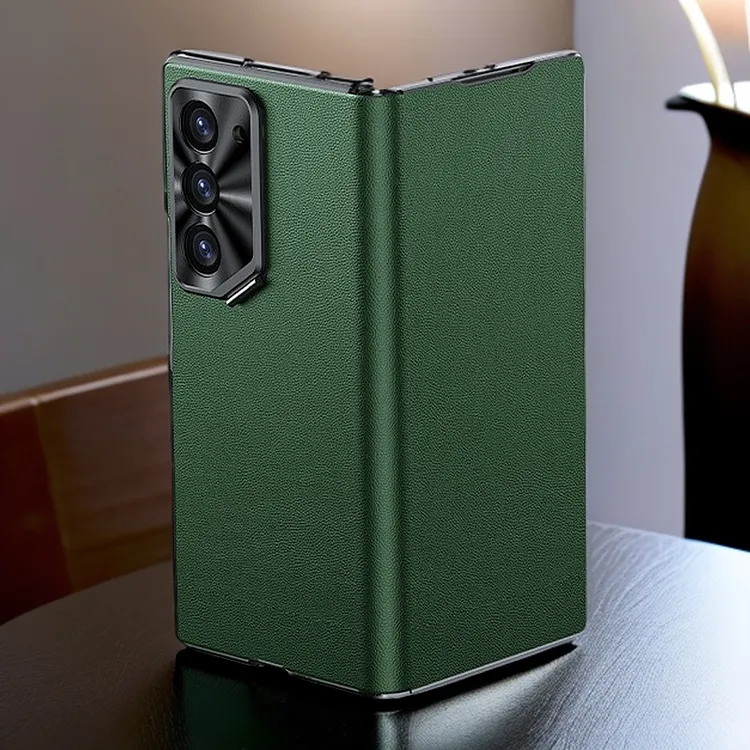 三星Fold6手机壳翻盖式全包高档真皮超薄适用fold6保护套镜头支架