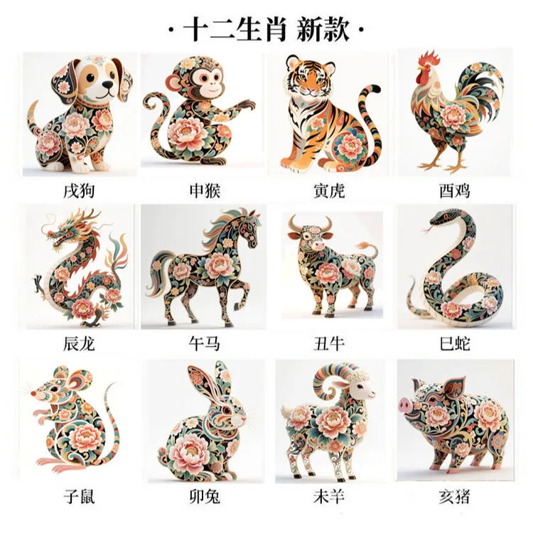 已买版权十二生肖满绣十字绣线绣2025新款客厅卡通动漫手工diy