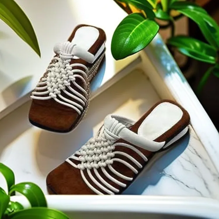 2025女鞋夏季凉鞋女款新款手工编织爆款时尚拖鞋轻奢鞋子仙女鞋子