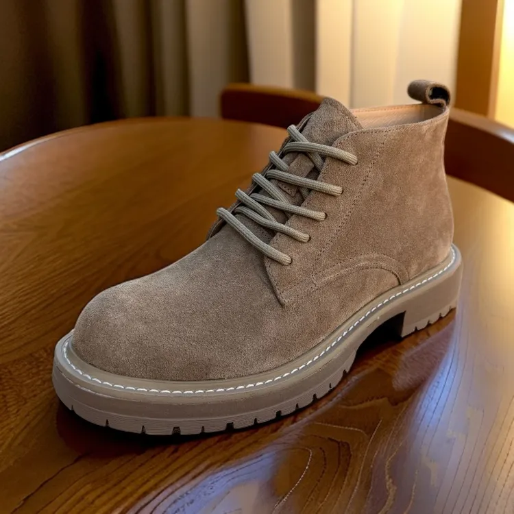 进口防水反绒牛皮沙漠靴男户外工装复古马丁靴百搭源头休闲机车鞋