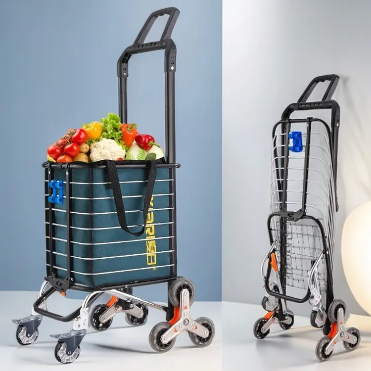 XIaRI/买菜拉车小推车神器购物车爬楼折叠轻便家用手推拉杆拉货