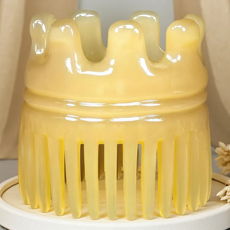 天然牦牛角洗头桶头部经络按摩梳头疗头皮清洁密齿防静电家用送礼