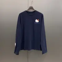 GROLT【12.12】时尚高级卡通KT小猫刺绣长袖T恤女 T8913