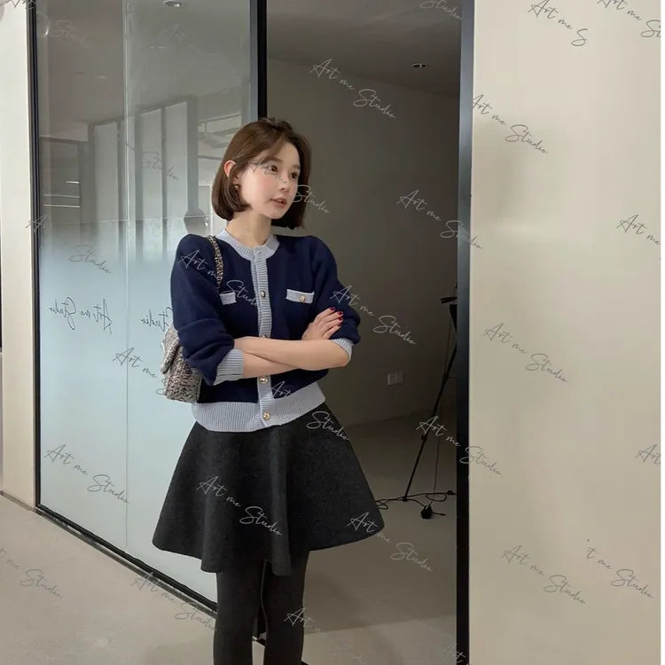【ART ME】私服气质小香风调性拉满四色绵羊毛开衫w24506