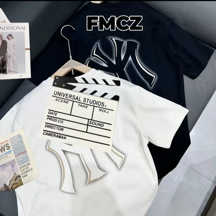 新款男T恤潮流半袖情侣运动夏季休闲时尚百搭正肩圆领印花短袖衫