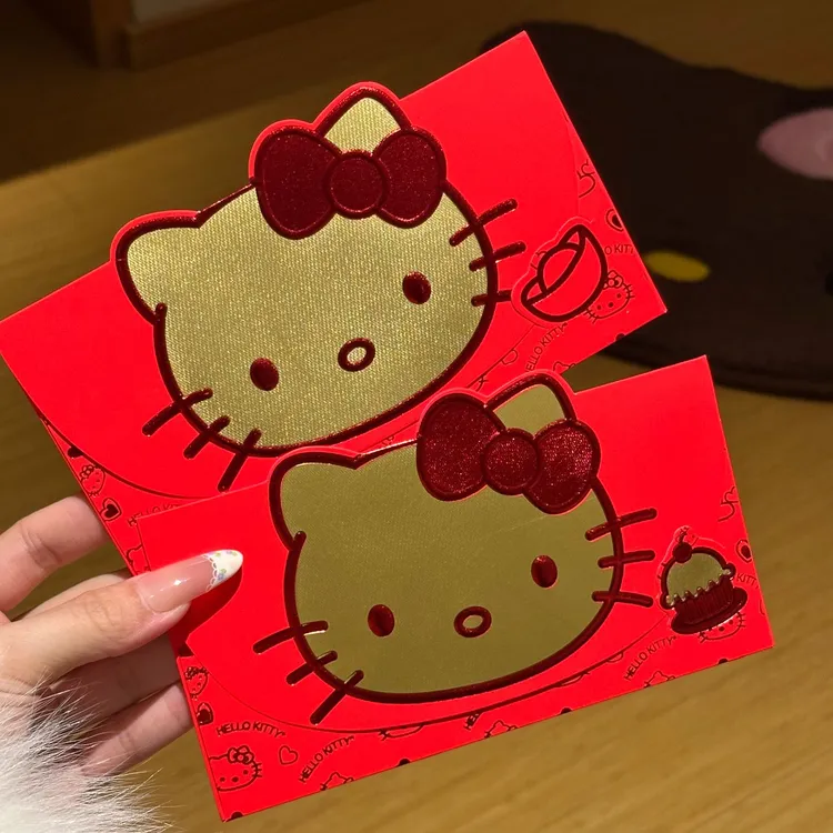 kitty新年卡通红包烫金大猫脸喜庆创意立体少女心利是封红包
