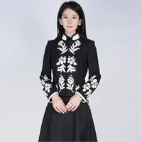 【单独外套】中国风羊毛黑色显瘦气质若颜外套-HCSS050881
