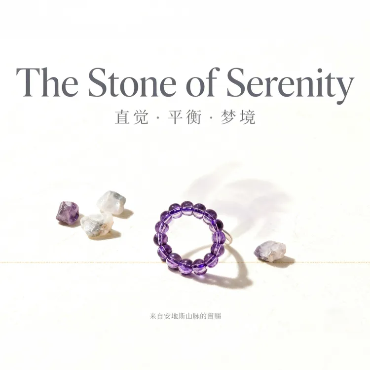 玻利维亚紫水晶戒圈 轻奢小众水晶戒指女