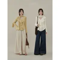 长袖针织衫女秋季新款设计感修身上衣C 9510#