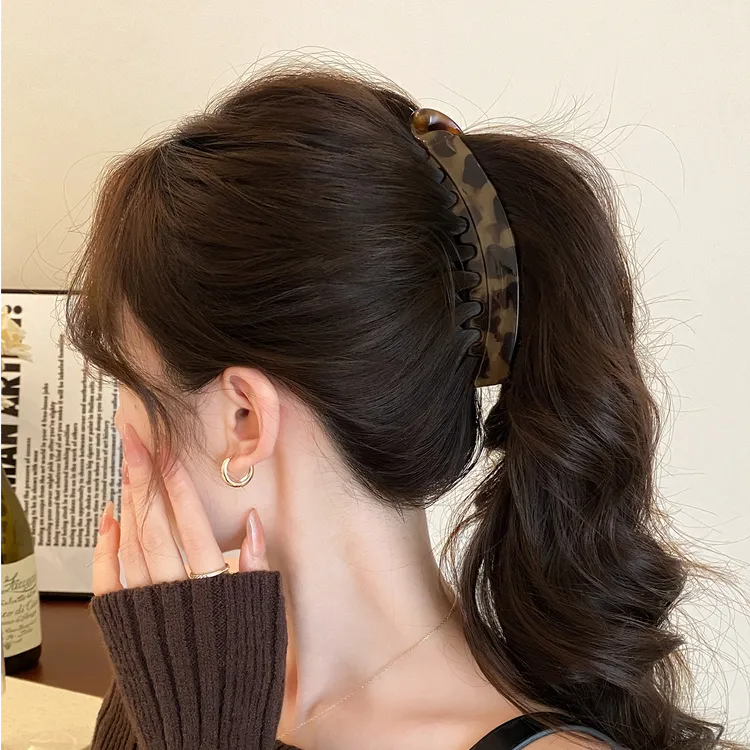 香蕉夹抓夹日韩边夹女简约发夹复古黑色头饰网红