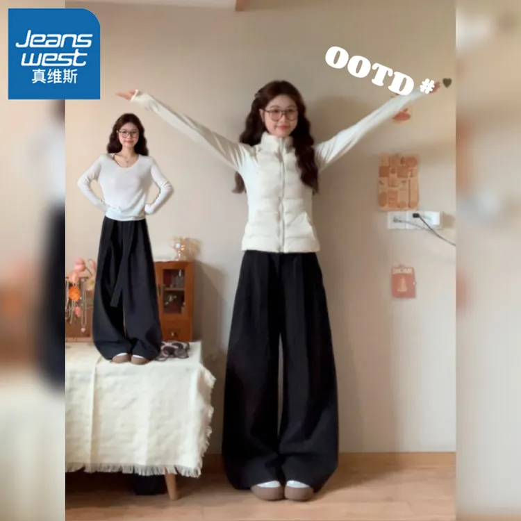 真维斯米白色2026秋冬季摇粒绒立领外套户外运动休闲抓绒上衣服L