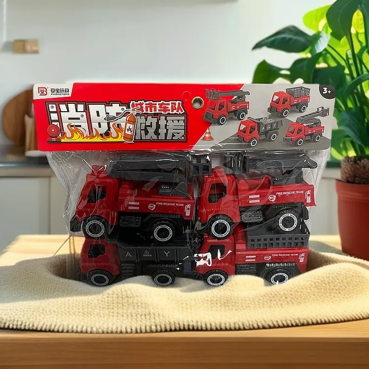 滑行消防车儿童车玩具耐摔工程车礼物挖掘机推土机套装小孩玩具车